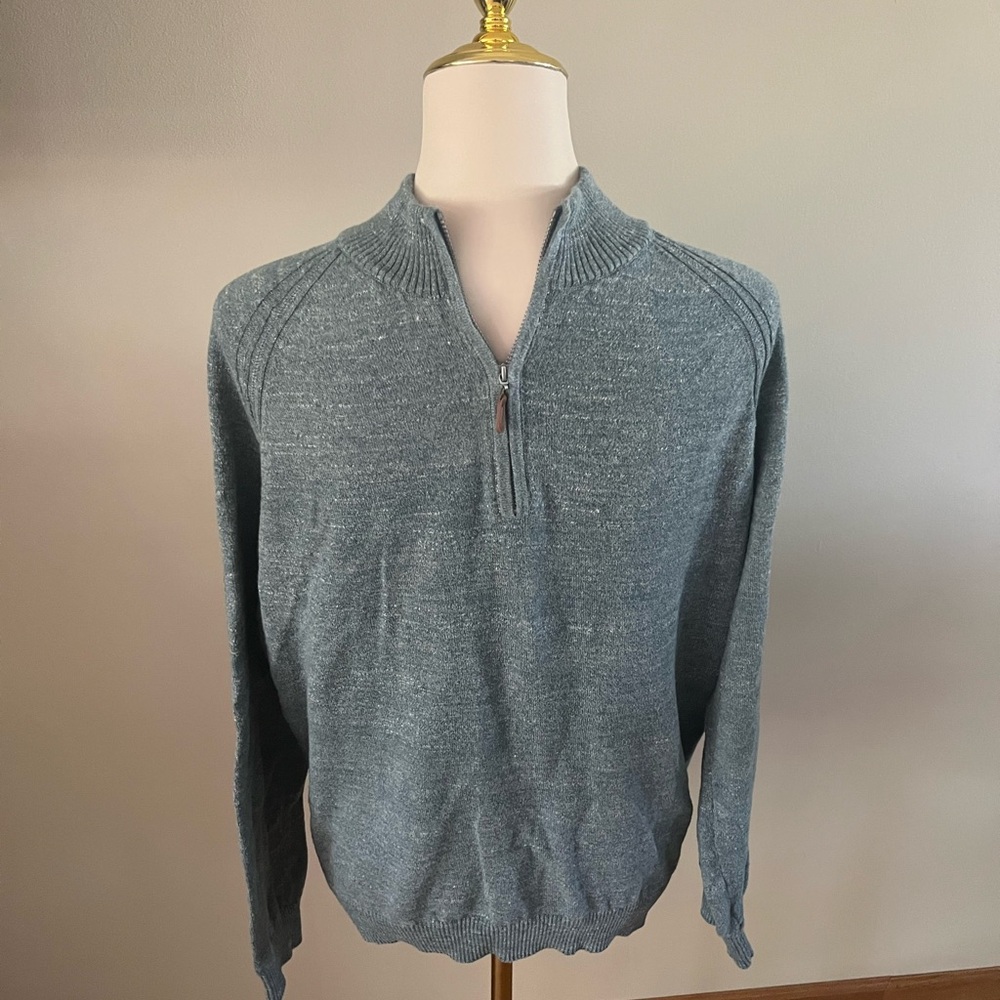 EUC Johnnie-O Men's 1/4 Zip Pullover Sweatshirt Medium Heather Blue